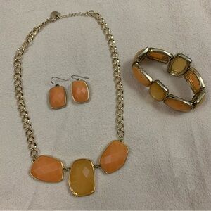 4 Piece Costume Jewelry Set Necklace Bracelet Earrings